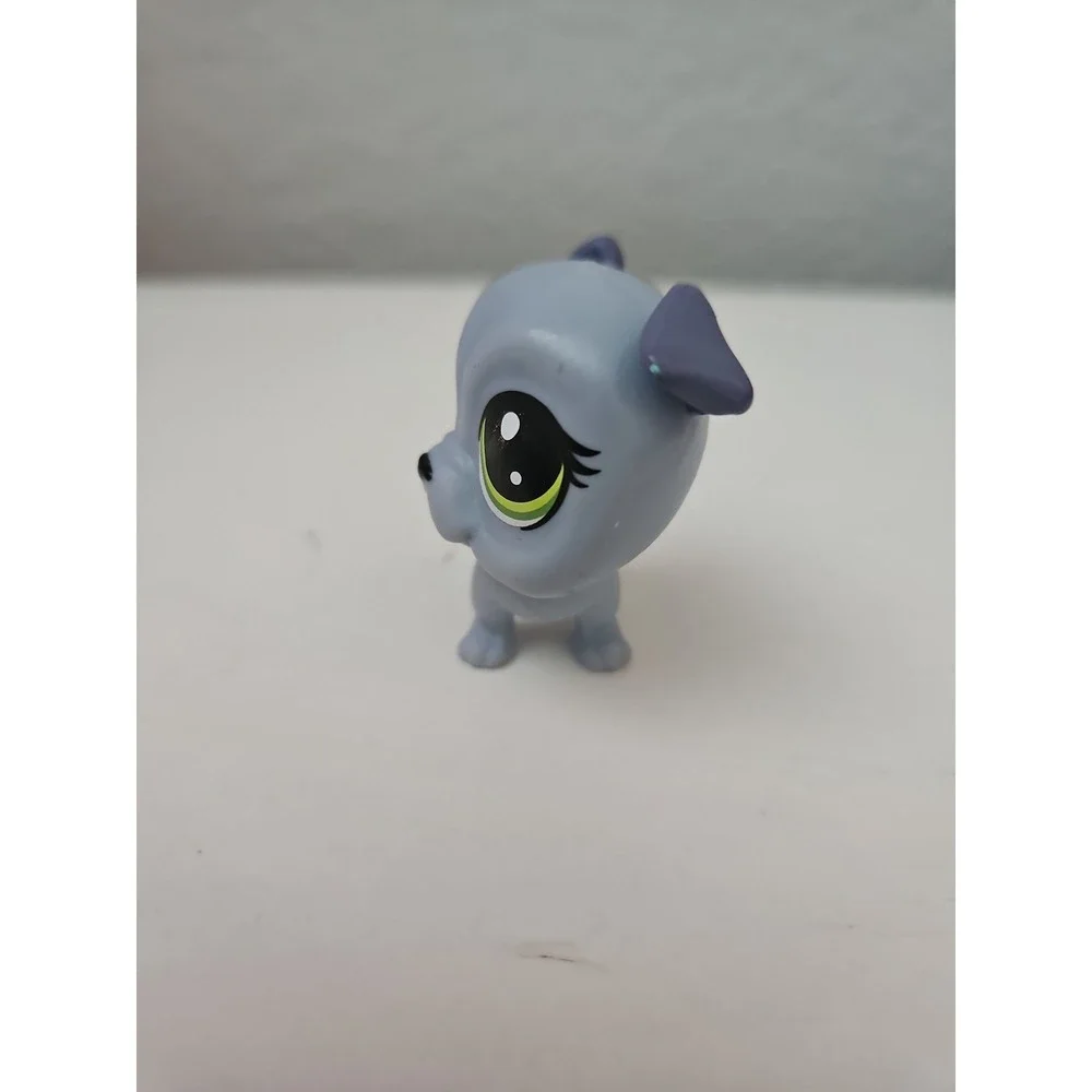 Hasbro Littlest Pet Shop 1344 Grey Pug Dog Green Eyes Vintage LPS Toy Figure